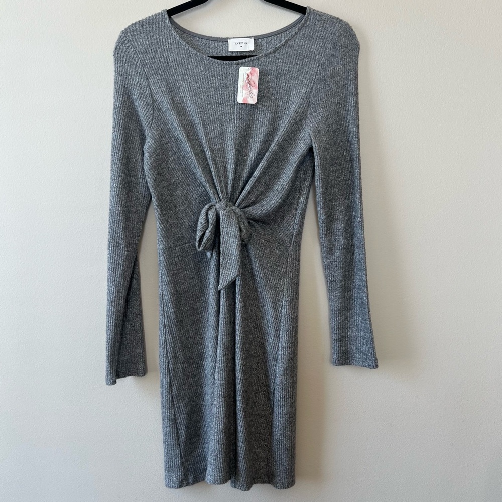 Everly long sleeve ribbed sweater midi dress women’s‎ S lightweight soft new